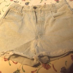 Blue cut off shorts